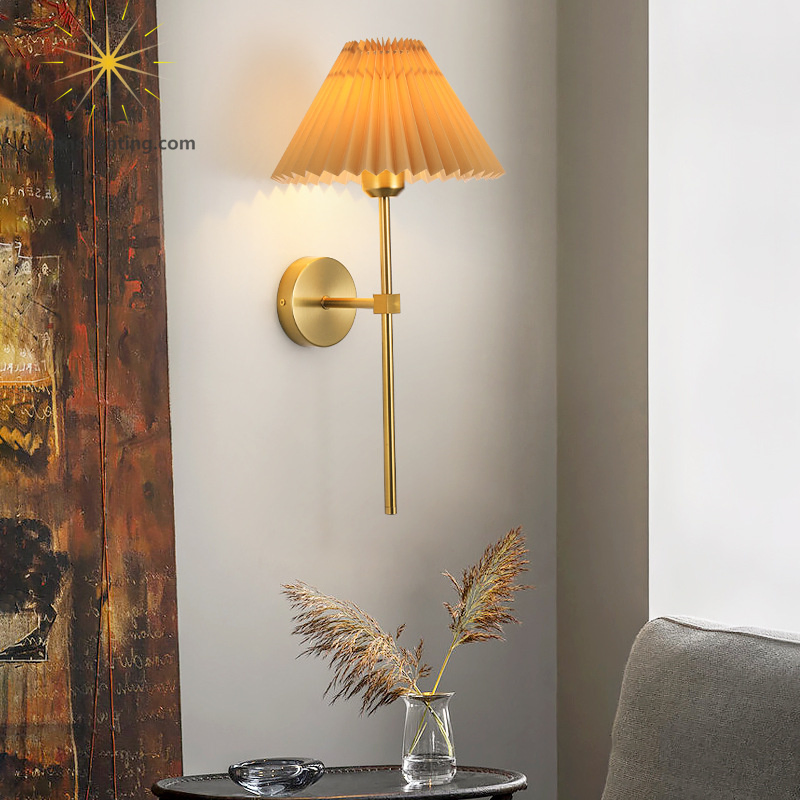 Wholesale Wall Lamp Bedroom Bedside Golden LED Bracket Light Sconce Fixture Living Room Decoration Wall Lighting