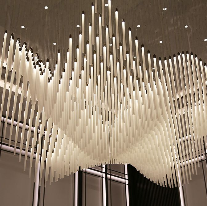 High Quality Hotel Lobby Custom Modern Art Glass Lighting Installation Chandelier