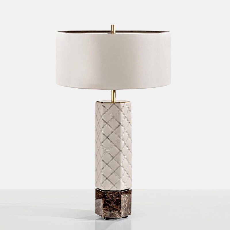 Zy Custom Postmodern Fashion Hotel Desk Light Leather Indoor Bedside LED Table Lamp