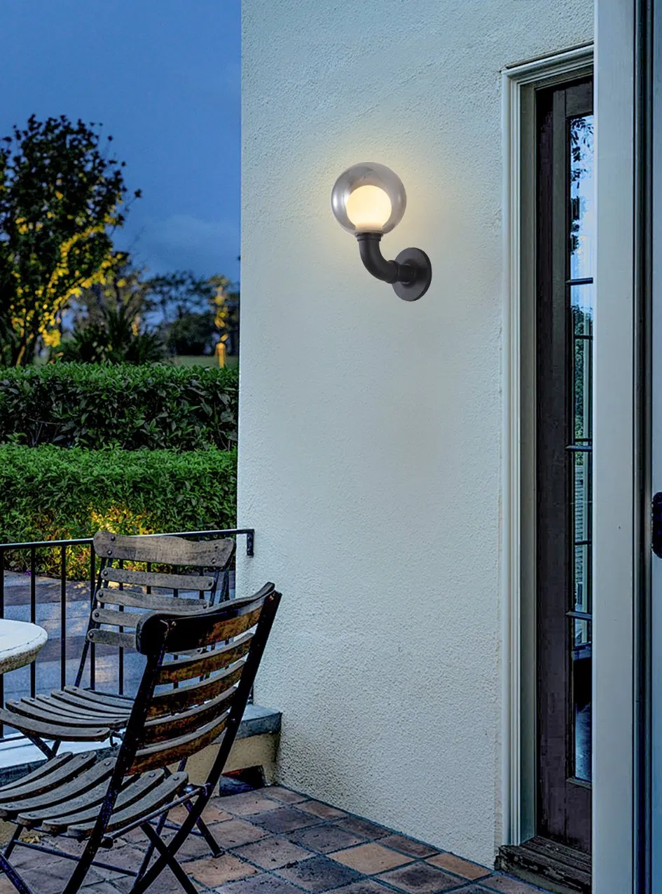 Elegant Nordic Glass Globe Wall Sconce with Energy-Saving LED