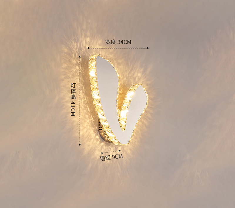 Modern Simple Gold Crystal Wall Light Hotel Home Bedside Corridor Hallway Crystal Wall Lamp