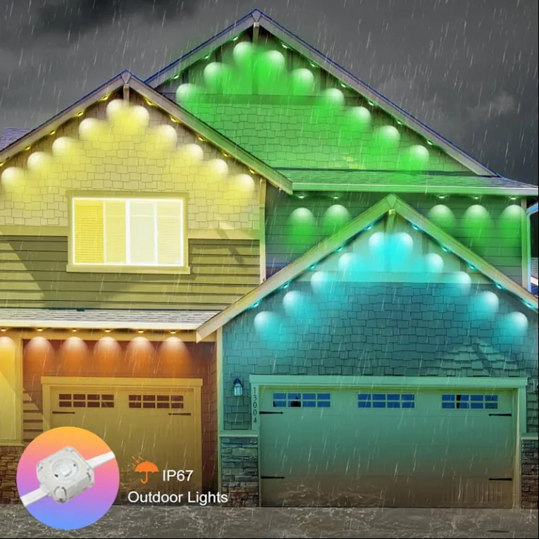 Jellyfish Outdoor Christmas 24V RGB LED Exterior Wall Eaves Light Decoration Dimmable for House Facade&Themed Festival