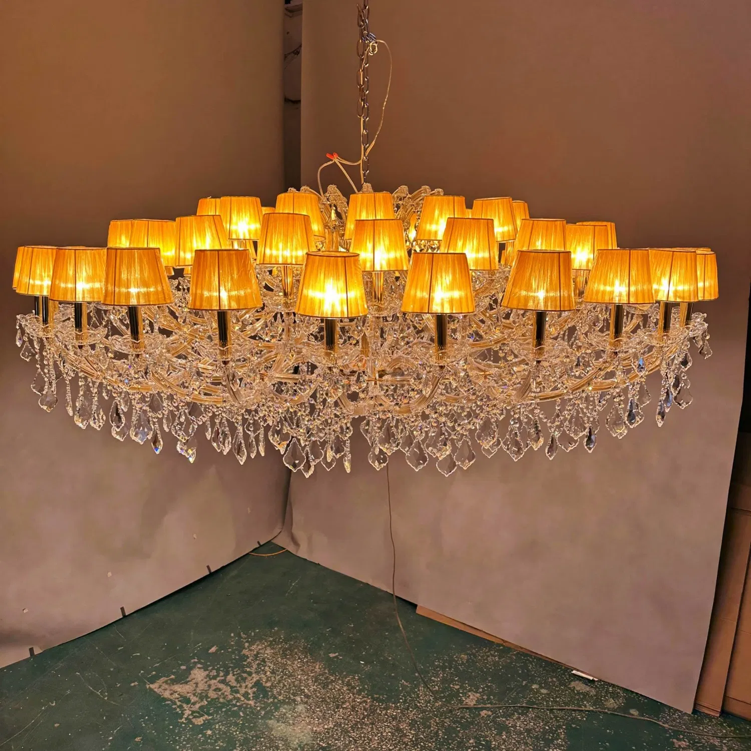 Wholesale Custom Handmade Crystal Chandelier Large Maria Theresa Style Lighting Luxury Hotel Wedding Ballroom Palace Ceiling Lamp