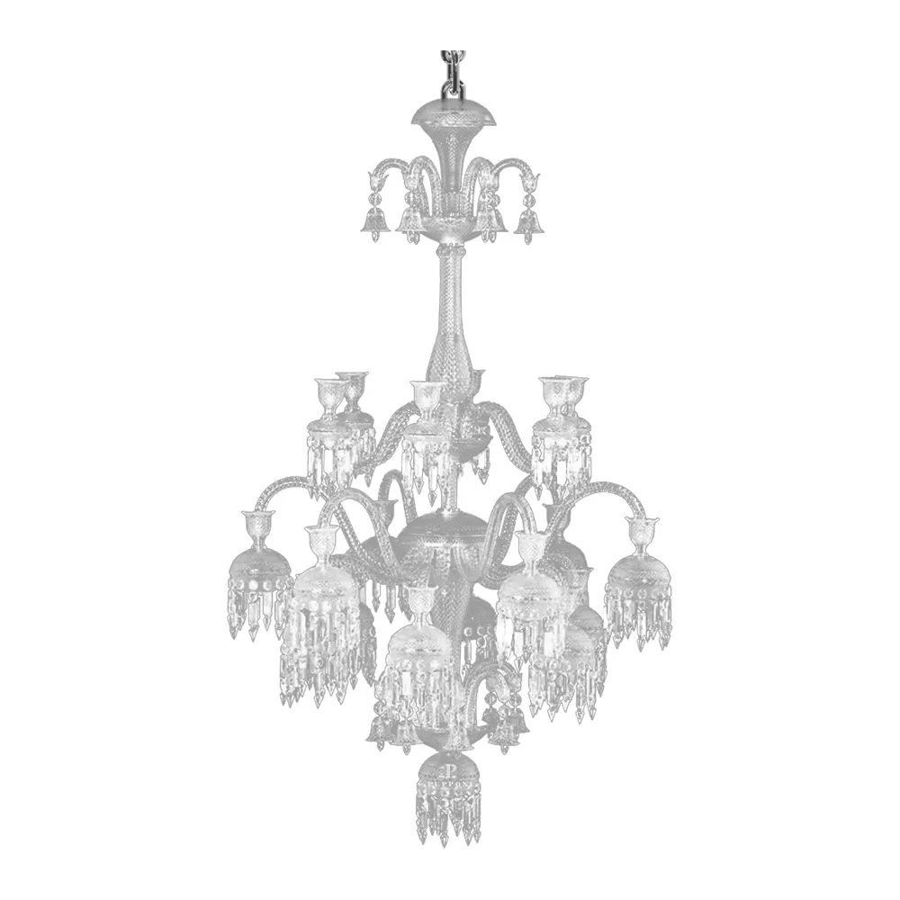 Vintage Clear Crystal Chandelier Intricate Design Lighting Fixture for Living Room Mansion Luxury Home Decor