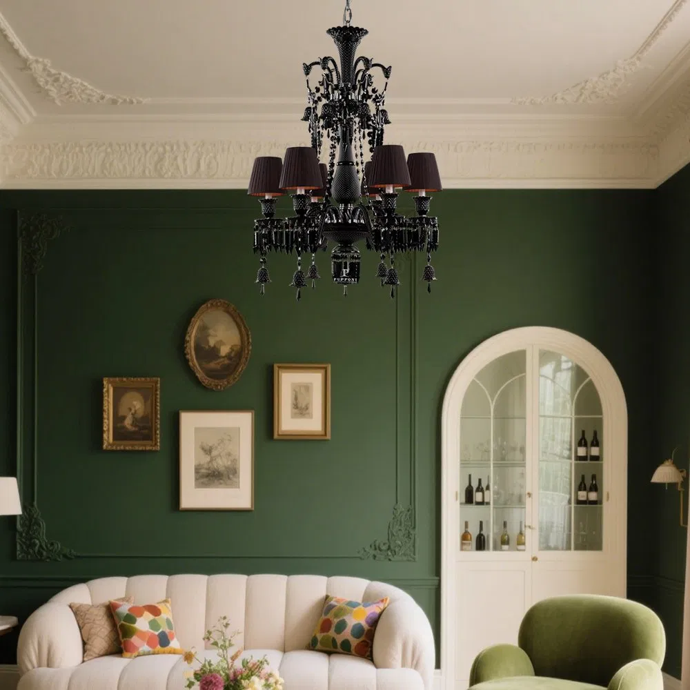 Classic Luxury Hot Sale Large Loft Vintage Home and Weddings Decor Black Color Crystal Chandeliers