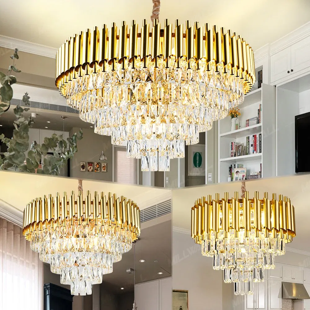 Crystal Chandelier Modern Luxury Villa Spiral Staircase Pendant Lamp Home Living Room Hotel Banquet Hall Decoration Lamp