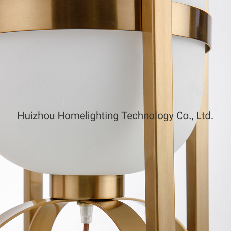 Jlt-4391 Home Luxury Designer Frosted Glass Table Lamp Brass Finish