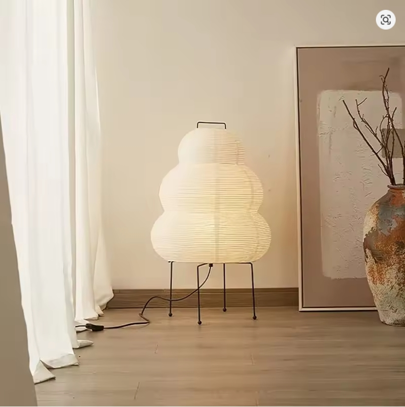 Japanese Wabi-Sabi Akari Noguchi Yong Floor Lamp on Foot Designer Rice Paper Table Lamp for Cafe Hotel Indoor