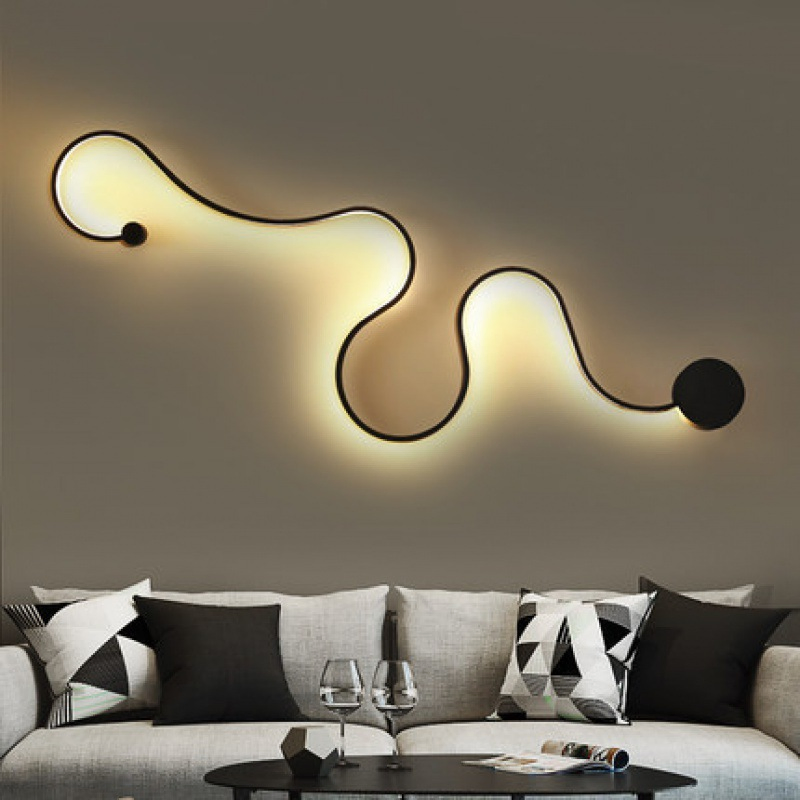 Curved LED Wall Sconce for Modern Bedroom Living Room Decor