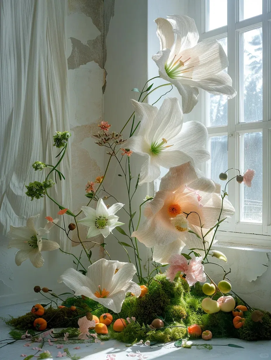 Giant Artificial Lily Art Installation