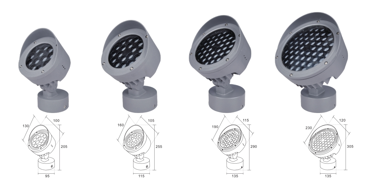 72W LED Anti-Glare Building Facades IP65 Round Outdoor Spotlight Architectural Wall Washer Decorative Projector Flood Light