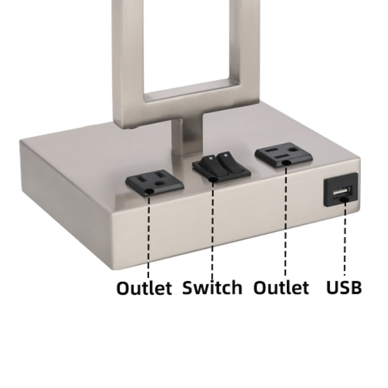 Manufacturer Low Price USB Rechargeable Unique Table Lamps Home Decor Bedroom Hotel Bedside Desk Lamp with Fabric Lamp Shade