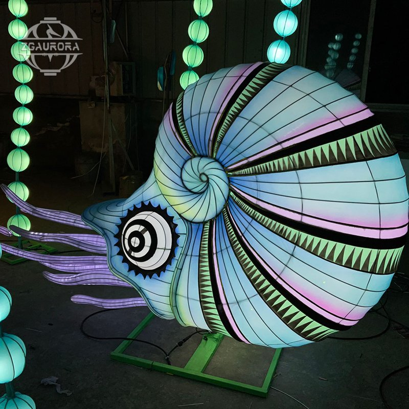 Marine Animal Conch Lantern Ocean Theme Light Sculpture Installation Art Lantern Festival