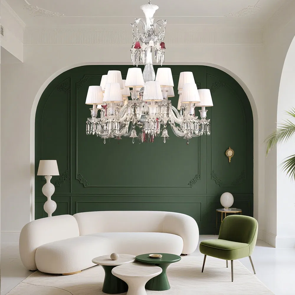 Stairs European-Style Crystal Chandelier Duplex Building Villa Living Room Spiral Staircase Long Chandelier