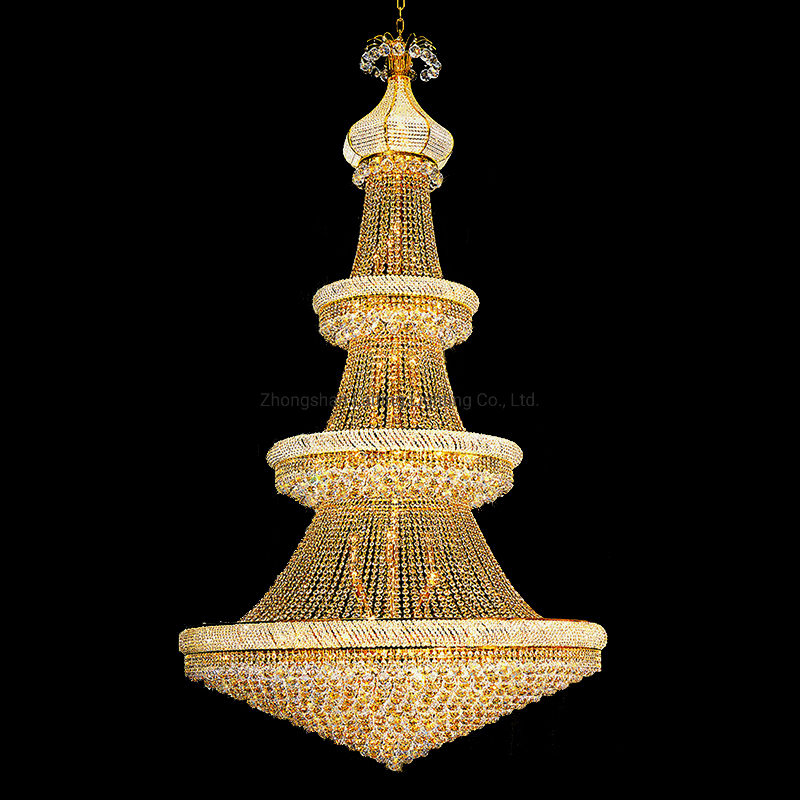 Duplex Floor Luxury Crystal Big Chandelier Hotel Lobby Living Room Spiral Staircase Villa Decorative Chandelier