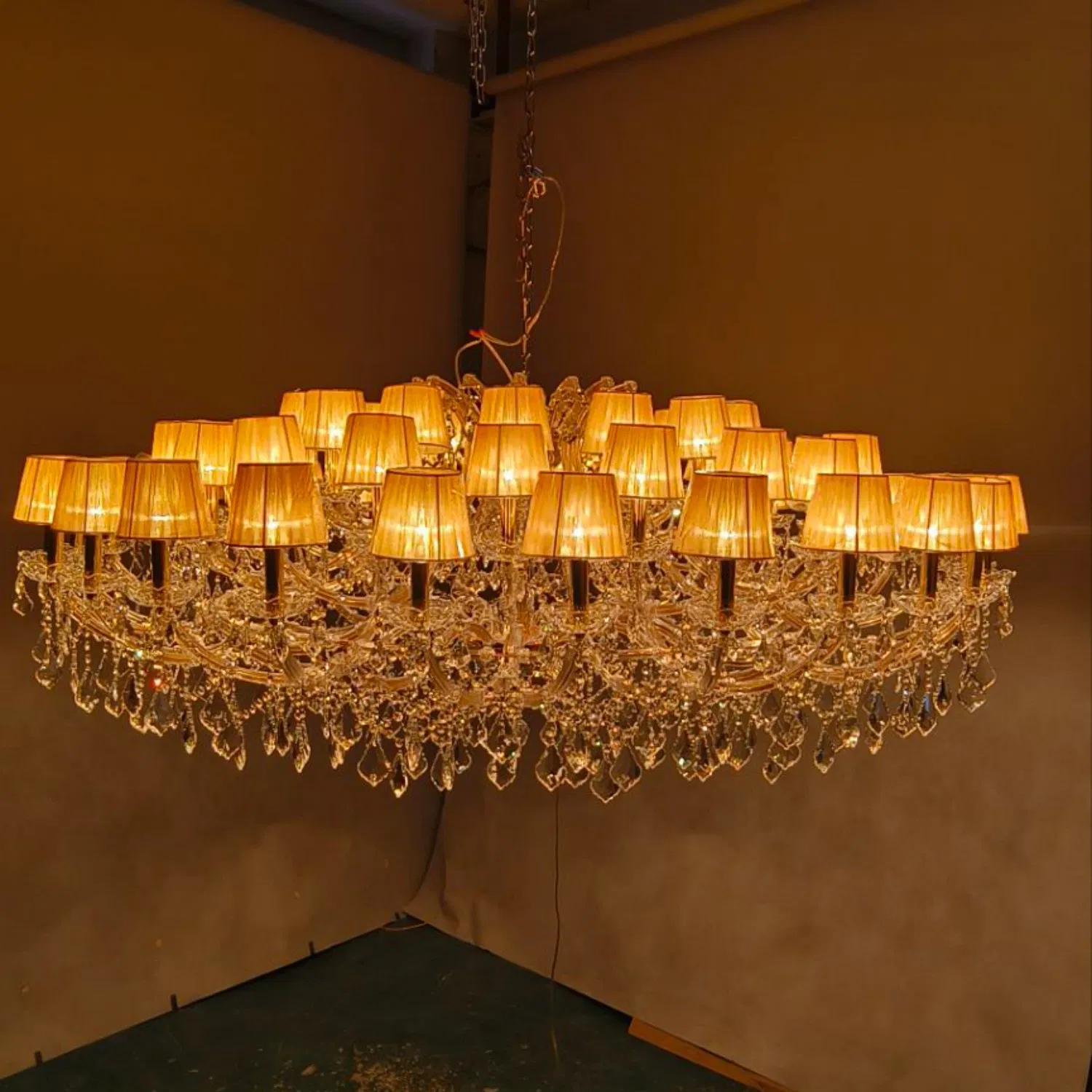 Wholesale Custom Handmade Crystal Chandelier Large Maria Theresa Style Lighting Luxury Hotel Wedding Ballroom Palace Ceiling Lamp