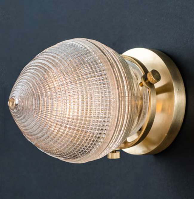 Marine Cruise Ship Public Space Lido Deck Restaurant Bar Poor Side Vintage Cone Wall Sconce