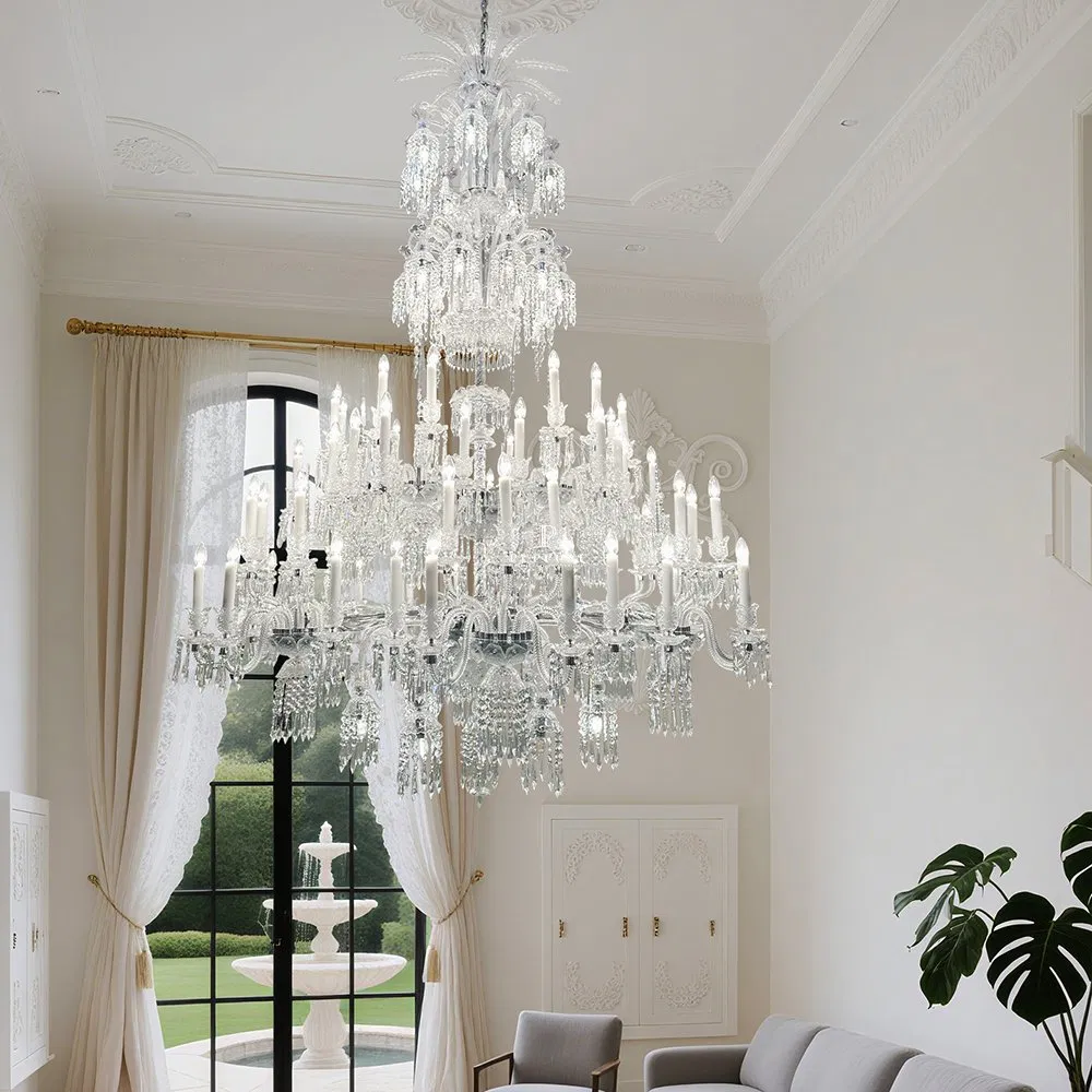 Grand Classic Crystal Chandelier Elegant Lighting for Hotel Ballroom Luxury Villa Mansion Entrance Hall Ceiling Lamp