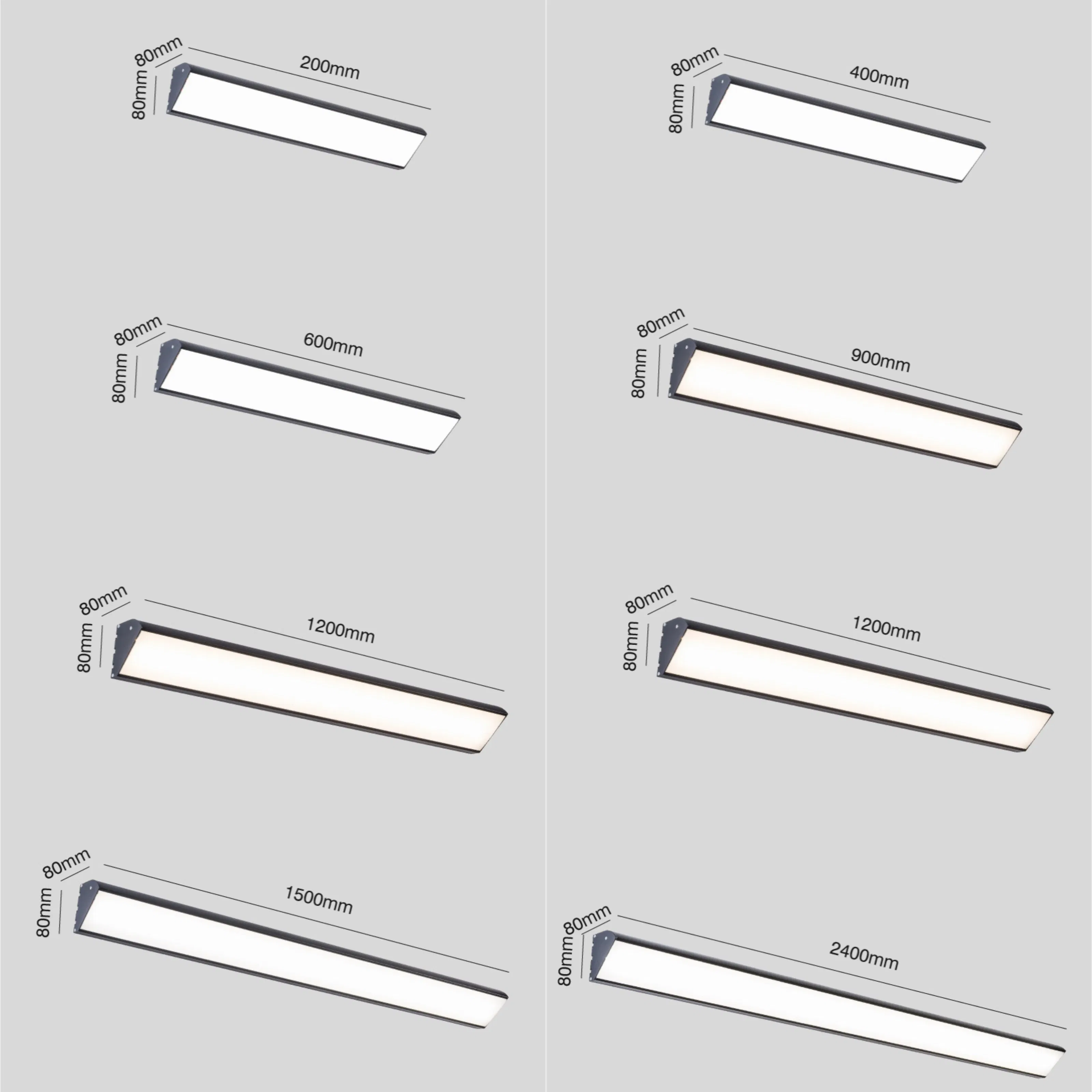 Aluminum LED Long Strip Linear Light IP65 Waterproof Outdoor Lights Wall Mounted for Garden Building Exterior Facade Lighting