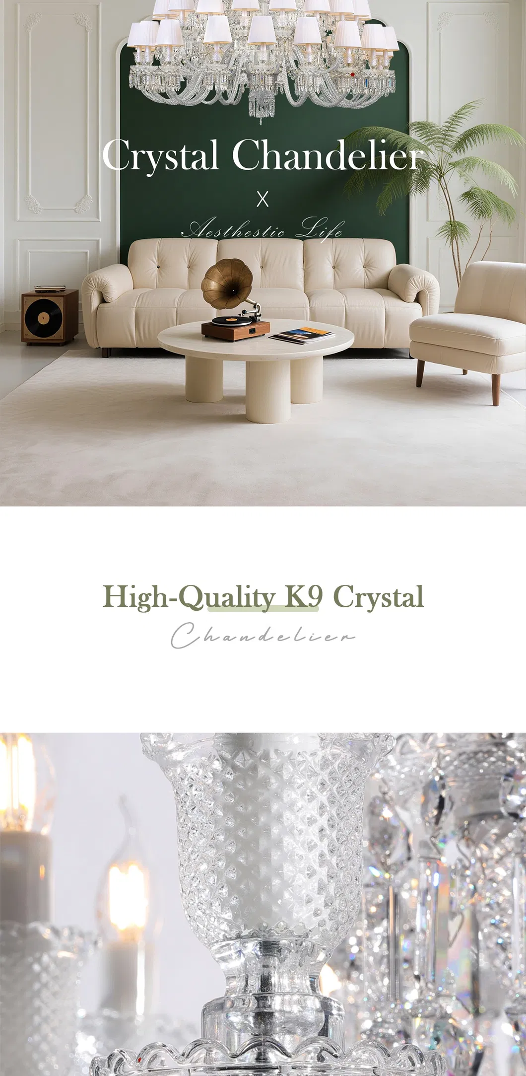 Luxury Crystal Chandelier Detail