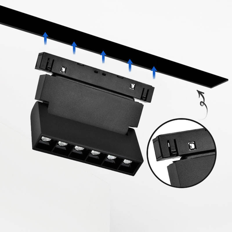 Folding Grille Lights 6W 12W Recessed Mounted LED Linear Magnetic Track Light