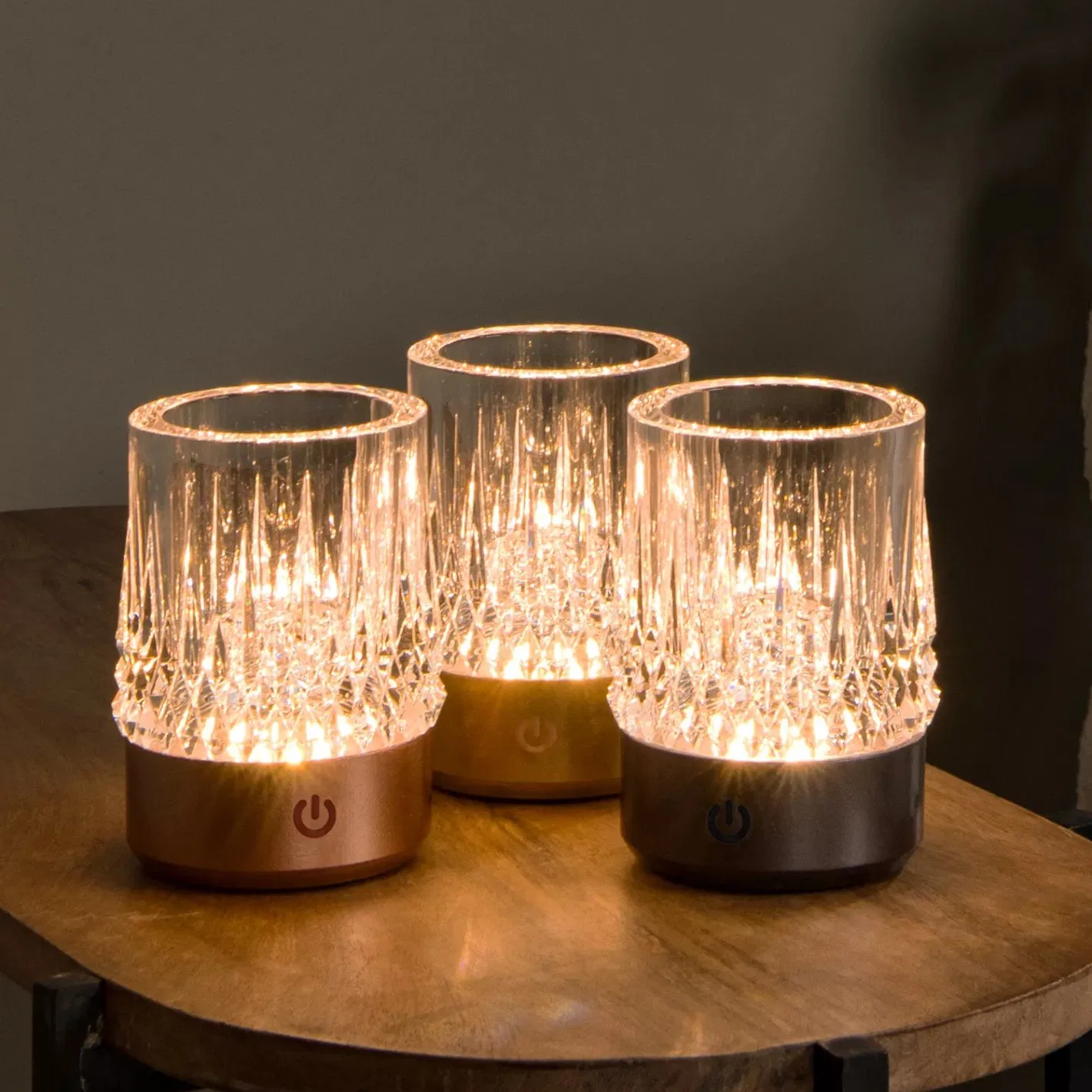 LED Touch Control Aluminium PMMA Cordless Nordic American Designer Touch Sensor Bedside Decoration Wine PMMA Desk Table Lamp