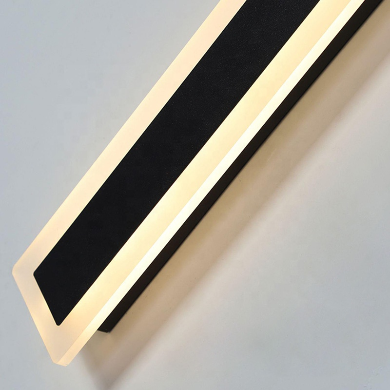 Baoyang Modern Outdoor Exterior Linear Strip Wall Light Warm/Cold White Garden Sconce Long LED Wall Lamp
