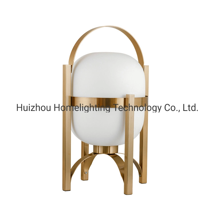 Jlt-4391 Home Luxury Designer Frosted Glass Table Lamp Brass Finish