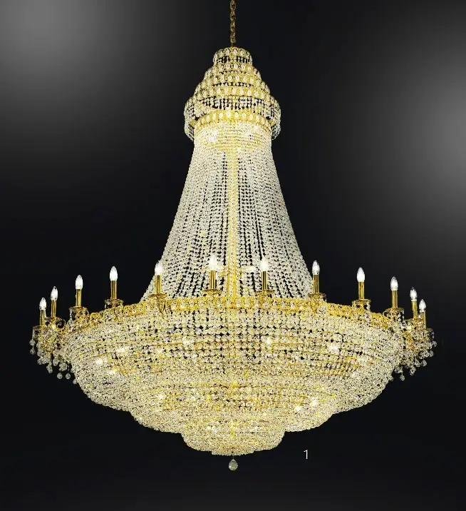 Luxury Indoor Lamp Villa Duplex Building Large Gold Crystal Chandelier for House Hall Spiral Staircase Temple Project Lighting