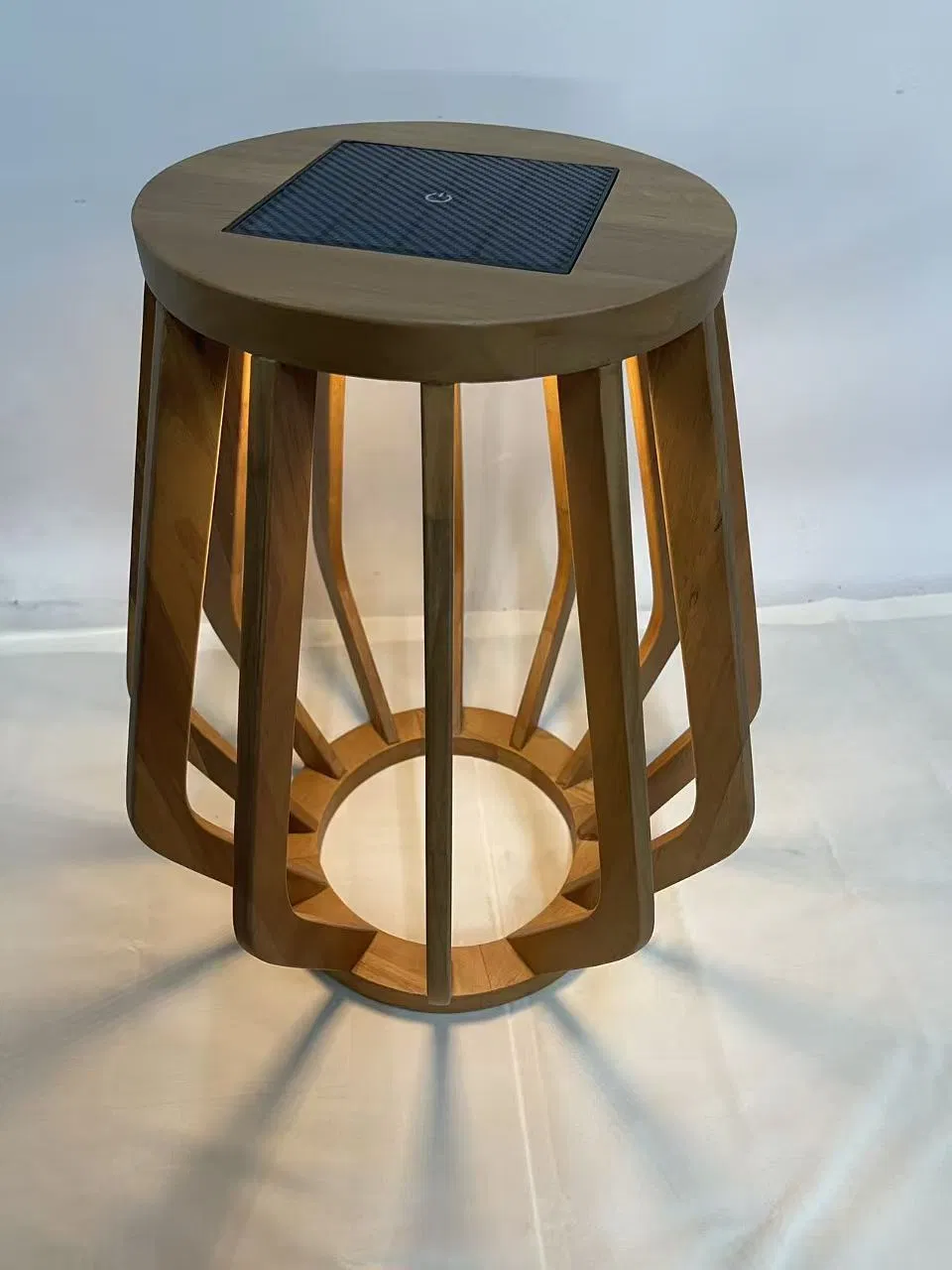 Large Sculptural Solid Wood Lantern