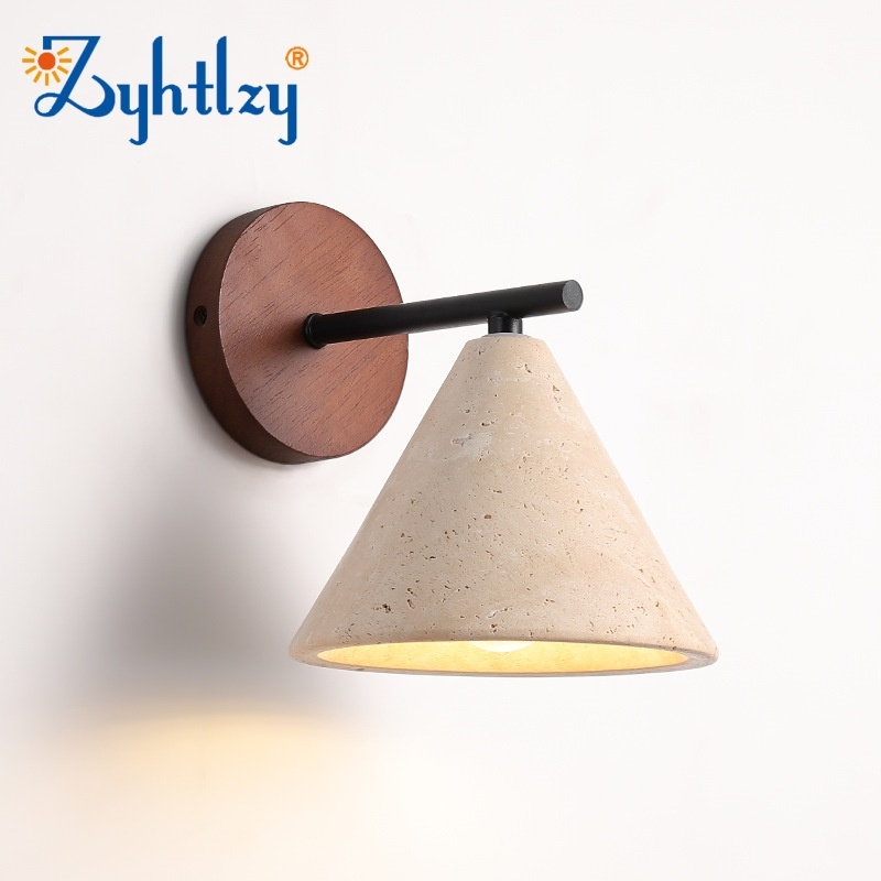 Wholesale Classical Bedroom LED Sconce Yellow Travertine LED Wall Light Home Decor Minimalist Natural Stone Bedroom Cafe Hotel Bedside Wall Lamp (ZY-BD007)
