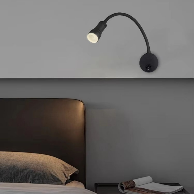 Sleek Modern LED Wall Sconce with Flexible Gooseneck Design