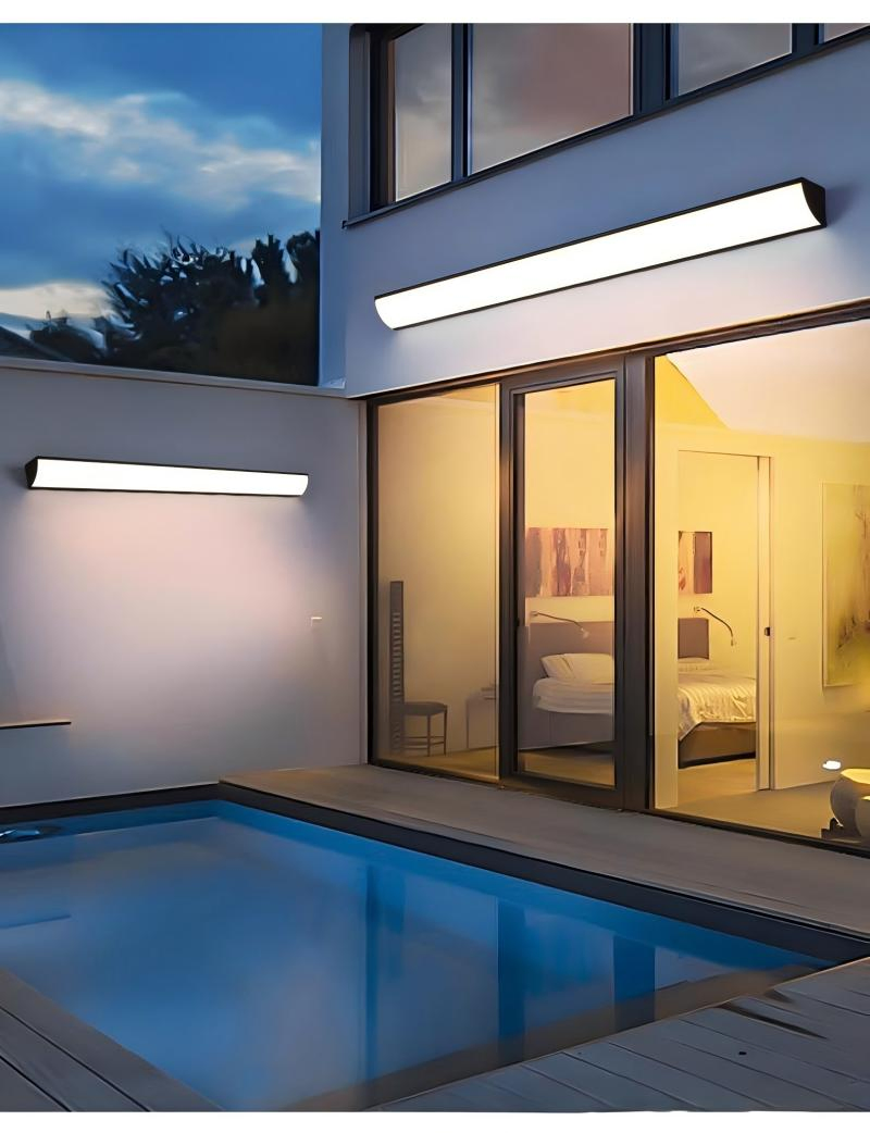 Aluminum LED Long Strip Linear Light IP65 Waterproof Outdoor Lights Wall Mounted for Garden Building Exterior Facade Lighting