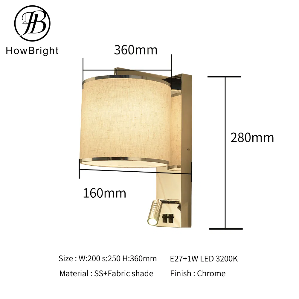 Indoor Lighting Decorative Hotel Wall Light Bedside Wall Lamp for Livingroom Bedroom &amp; Hotel