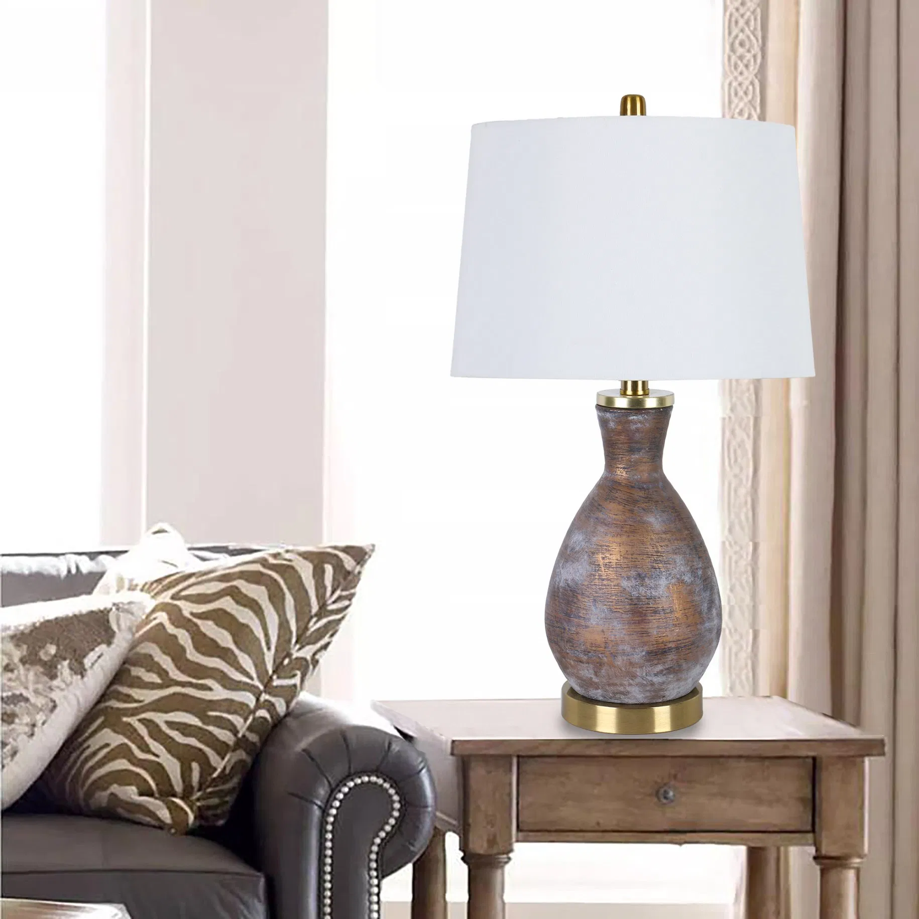 New Chinese American Ceramic Table Lamp Bedroom Bedside Living Room Decorative Lamps and Lanterns Simple Warm and Romantic Model Room Hotel