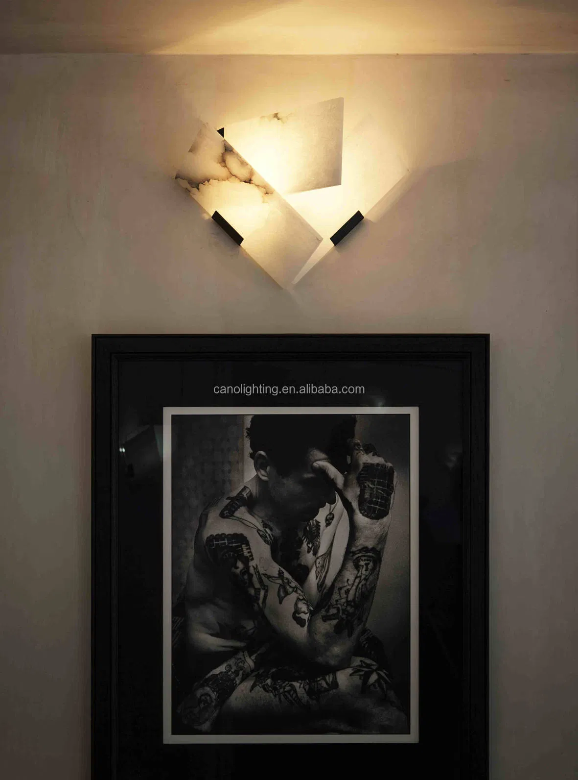 Modern Marble LED Wall Light Fixtures Alabaster Wall Mounted Sconce