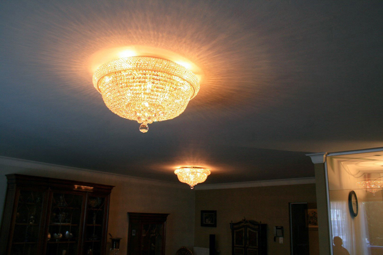 Hot Selling Elegant Custom Round Design Crystal Lamp Gold Chrome Flush Mount Ceiling Lighting for Home Hotel Living Room Bedroom Decohot Selling Elegant Custom