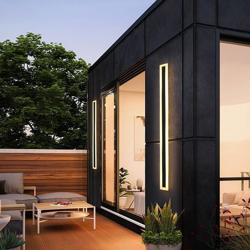 Waterproof Decoration Long Strip Wall Lamp Minimalist Line Light IP65 for Villa Garden Outdoor Wall Linear Light