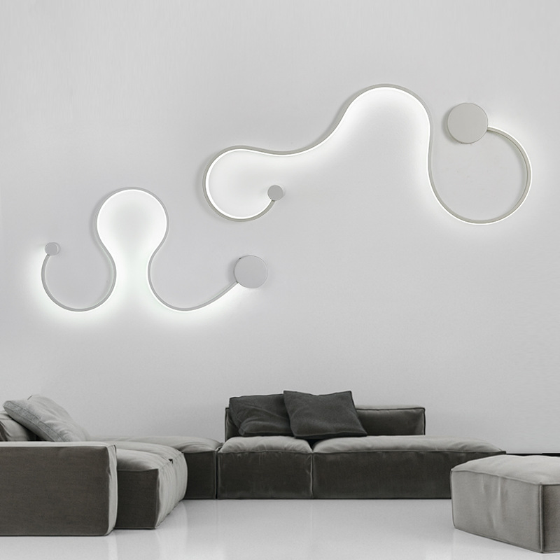 Curved LED Wall Sconce for Modern Bedroom Living Room Decor