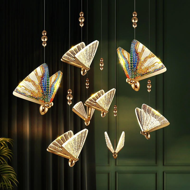 Nordic Modern Butterfly LED Pendant Lighting for Living Room Hotel Decor
