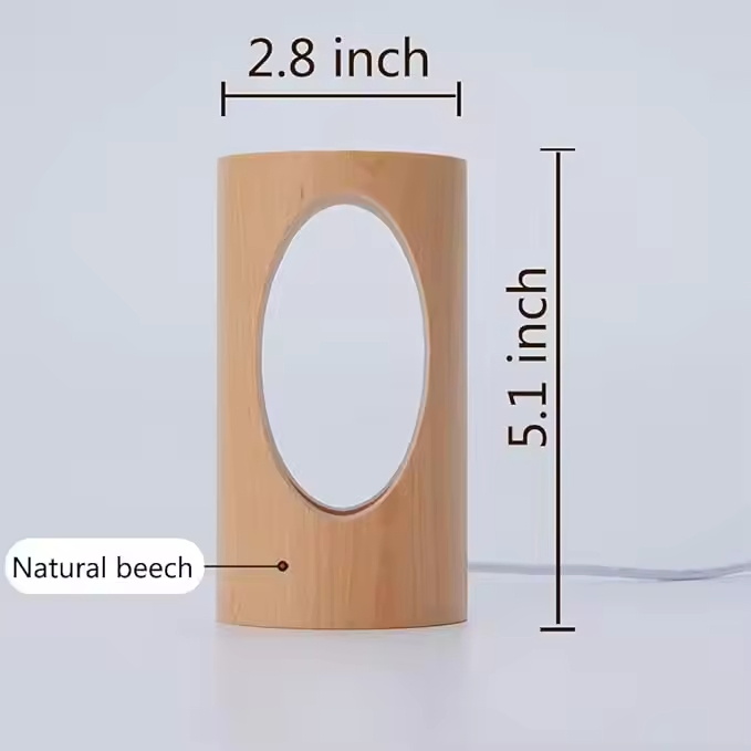 Creative Interesting Designer Style USB Plug-in Wooden Bedroom LED Table Night Lamp