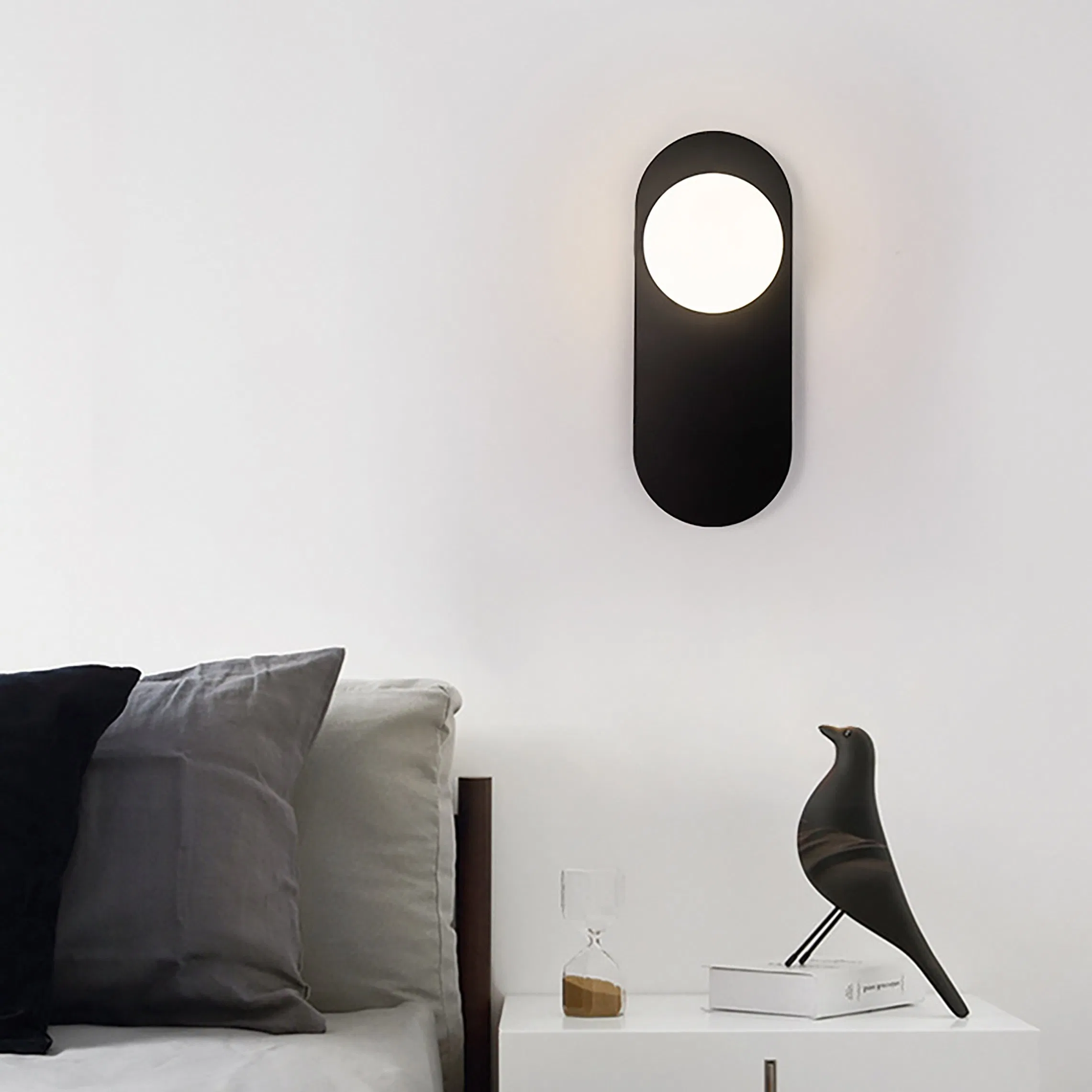 Minimalist Oval LED Wall Light Sconce for Bedroom &amp; Hallway
