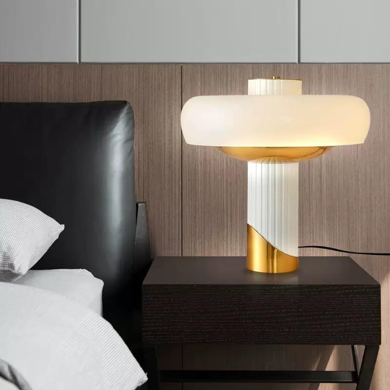 Minimalist Luxury Glass Table Lamp for Designer Living Room Decor