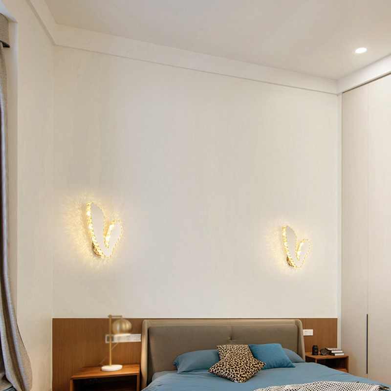 Modern Simple Gold Crystal Wall Light Hotel Home Bedside Corridor Hallway Crystal Wall Lamp