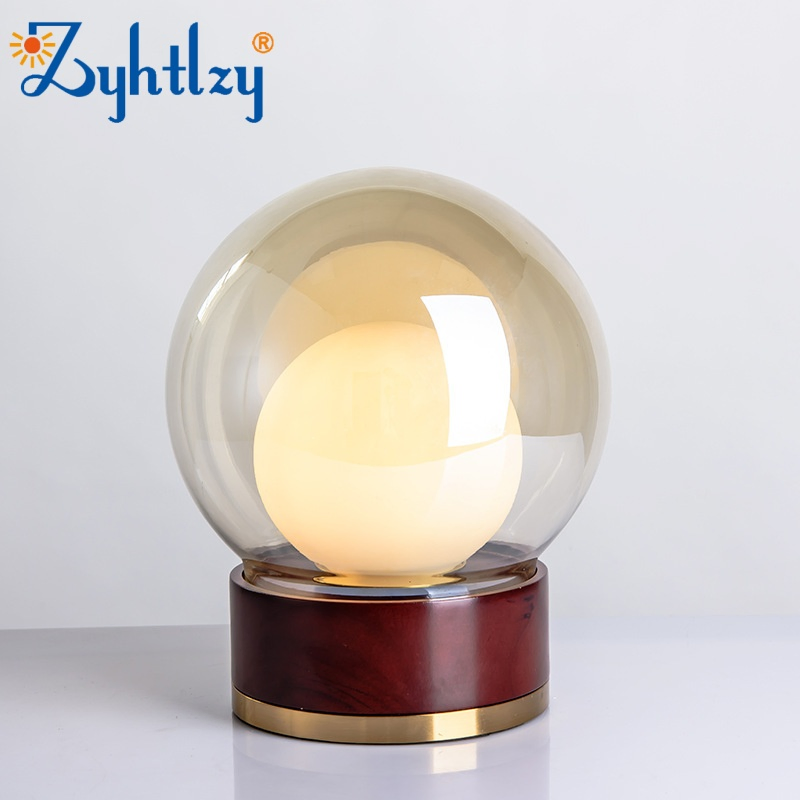 Modern Nordic Fashion Art Glass LED Table Lamp Living Room Bedroom Bedside Coffee Office Hotel Home Decor Desk Study Reading Glass Table Lamp (ZY-TB080)