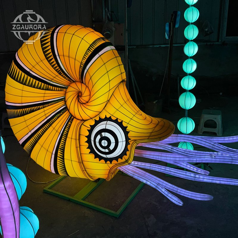 Marine Animal Conch Lantern Ocean Theme Light Sculpture Installation Art Lantern Festival