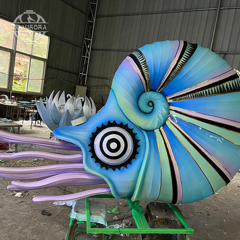 Marine Animal Conch Lantern Ocean Theme Light Sculpture Installation Art Lantern Festival