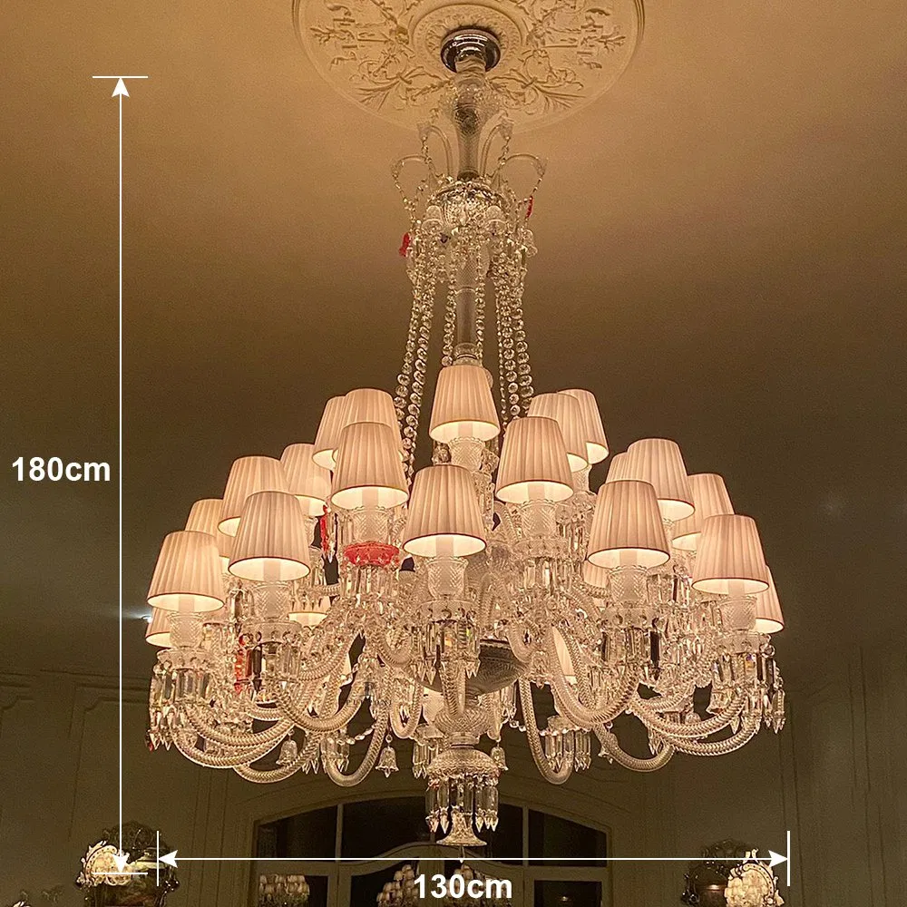 Large French Style Crystal Chandelier for Wedding &amp; Banquet Hall Custom Luxury Lighting for Indoor Decoration in Stock