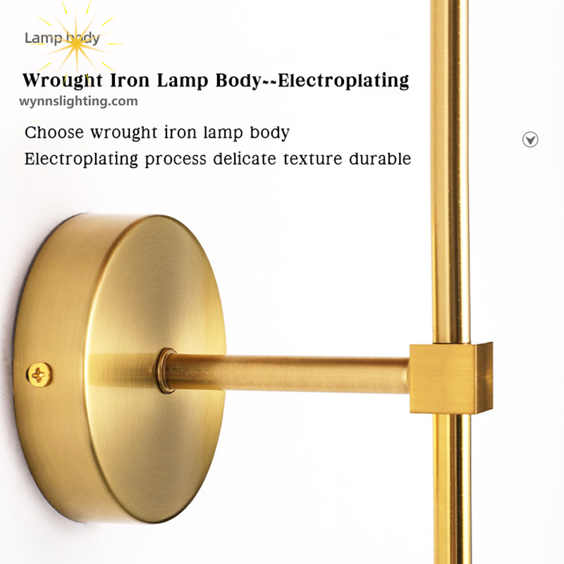 Wholesale Wall Lamp Bedroom Bedside Golden LED Bracket Light Sconce Fixture Living Room Decoration Wall Lighting