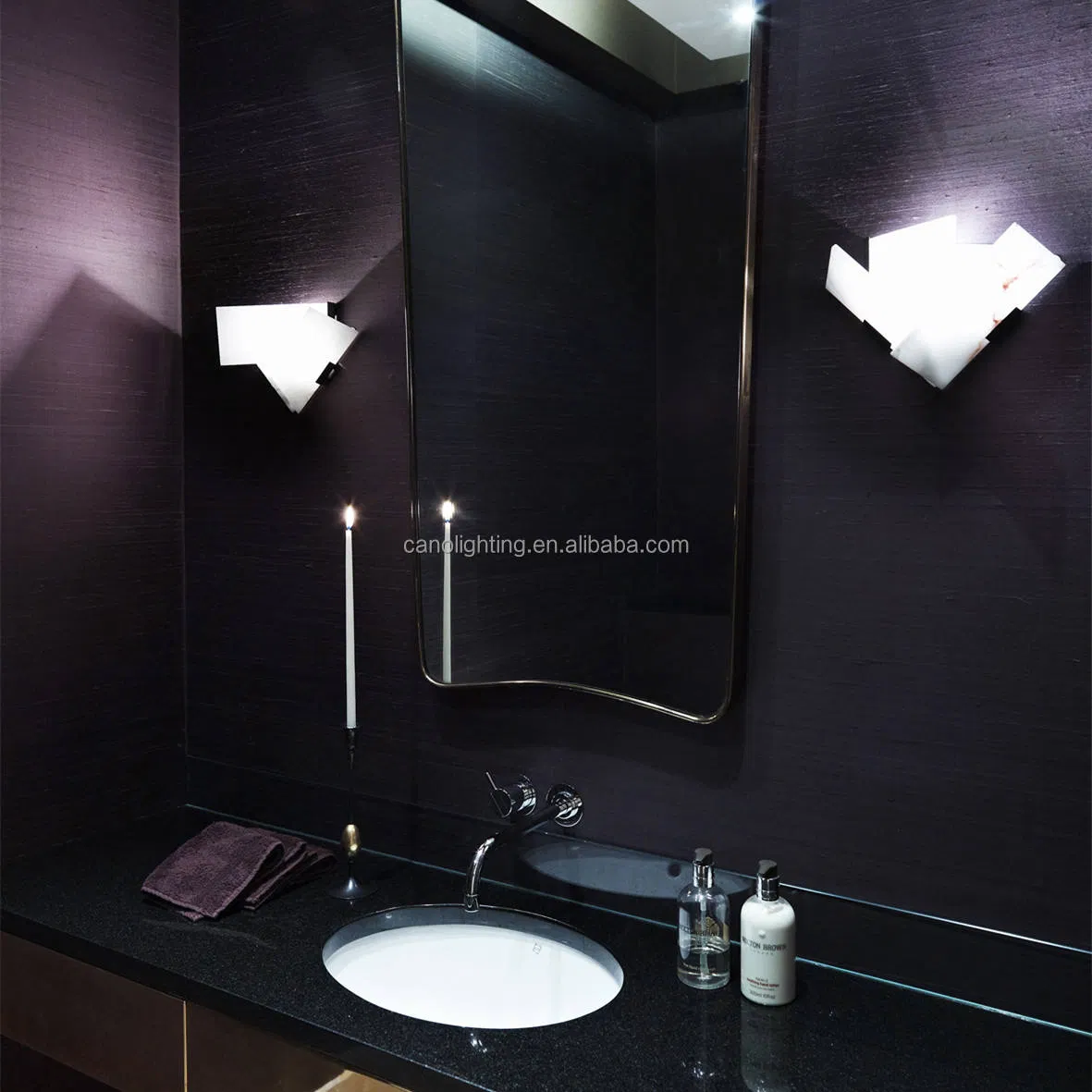 Modern Marble LED Wall Light Fixtures Alabaster Wall Mounted Sconce